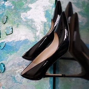 Marc Fisher Black pointy toe shiny pump. Size 9. Like new. Heel height 3.75 inch